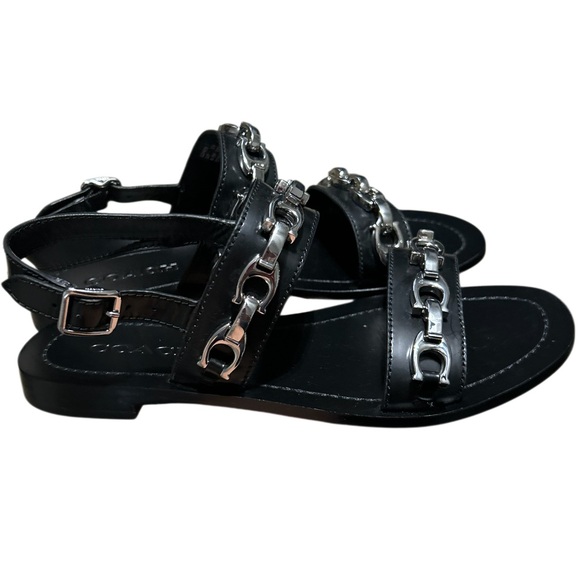 Coach Shoes - Coach Eden Sandal flat sandals featuring a double-band design with chains 6.5